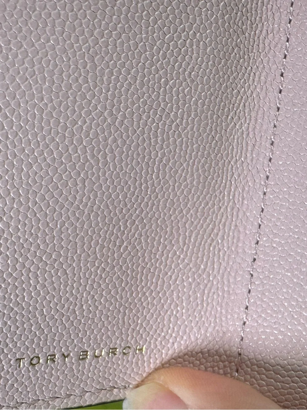 Tory Burch Blush Soft Polished Pebbled Grain Leather Fleming Wallet $198